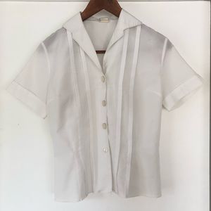 Vintage white fitted blouse, size s